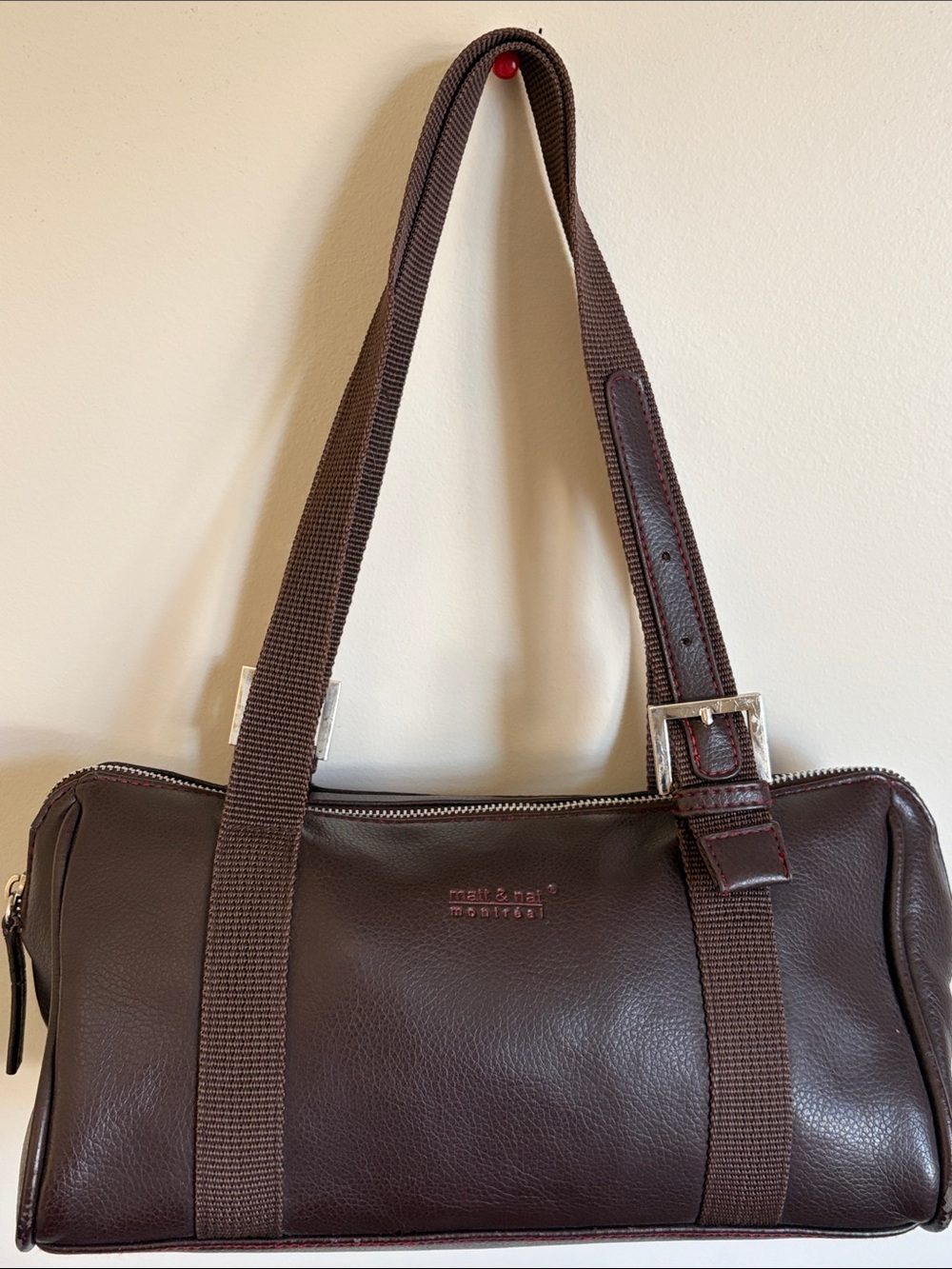Matt & Nat Dark Brown Shoulder Bag with Adjustable Straps